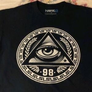 Hawk Brand All Seeing Eye Image T-shirt . Size XL